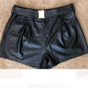 Faux leather shorts